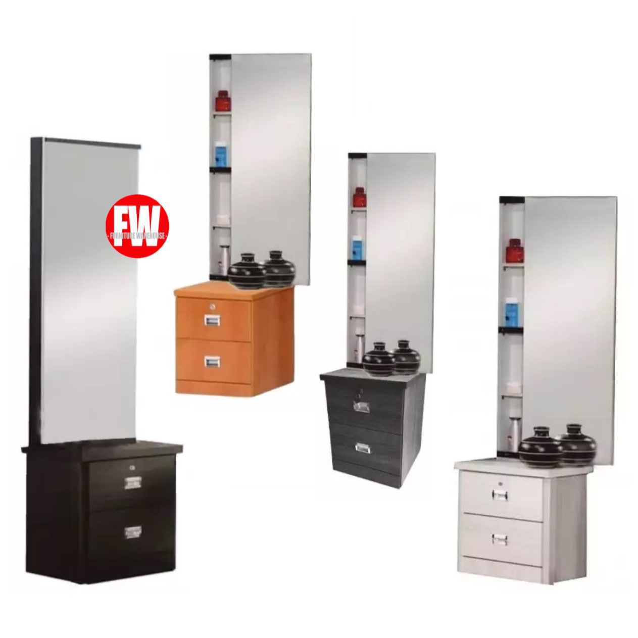 Dresser Dressing Table + Top Drawer Comes With Lock (Fully Assembled)