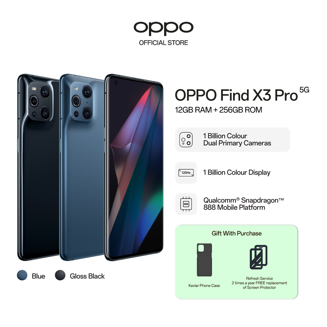 OPPO Find X3 Pro / 1 Billion Colour Dual Primary Cameras / Qualcomm Snapdragon 888 / 120 Hz Refresh Rate/ 12+256GB / ColorOS13 Updated / FREE Kevlar Phone Case